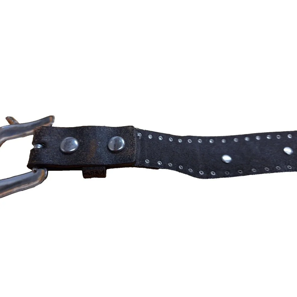 Nocona Western‎ Girls Youth Belt Studded Pink Cross Hearts Brown Leather Size 20